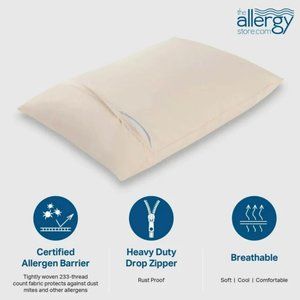 AllergyCare Organic Cotton Zippered Pillow Protector Queen